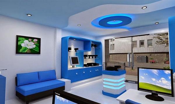 mẫu nhà sơn màu xanh